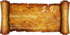 Sanko Ibolya névjegykártya