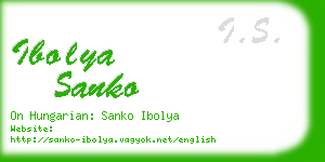 ibolya sanko business card